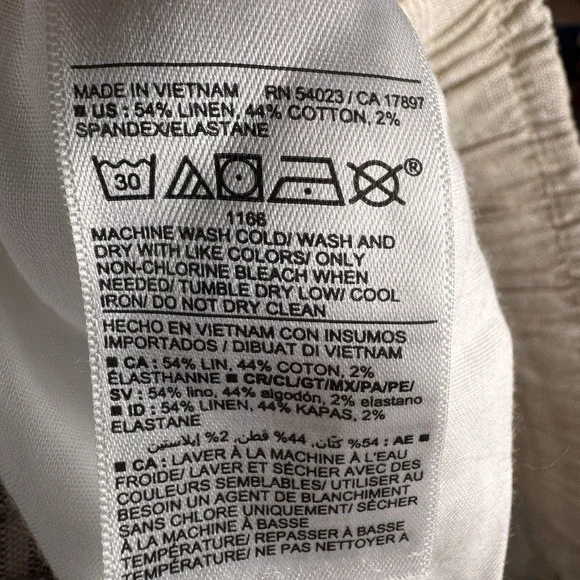 Old Navy Linen Striped Jogger Shorts Tan‎ Brown Size M Elastic Waist High Rise - Picture 12 of 13